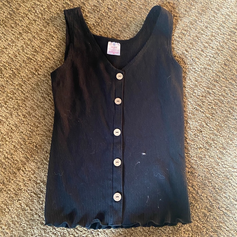 black button up tank top